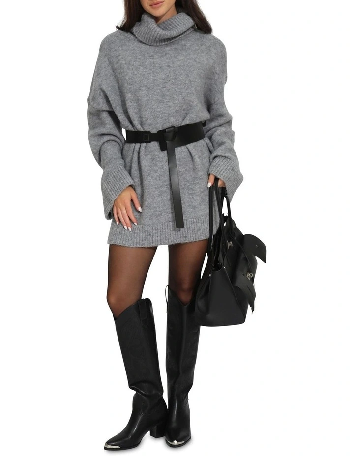 Cuddle Me Oversized Tunic Sweater in Grey image 5