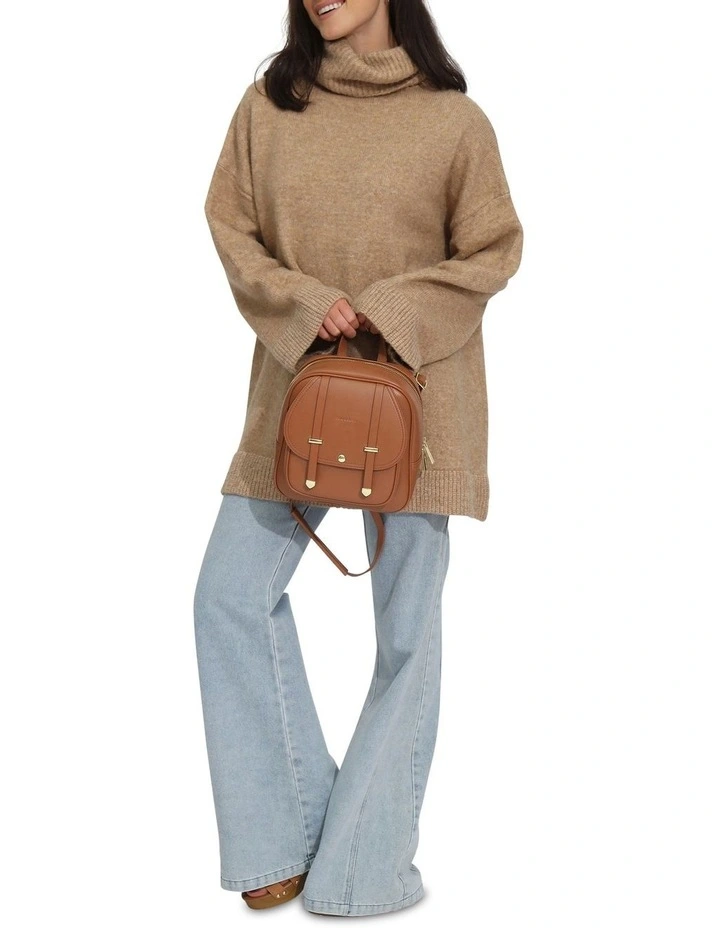 Cuddle Me Oversized Tunic Sweater in Beige image 4
