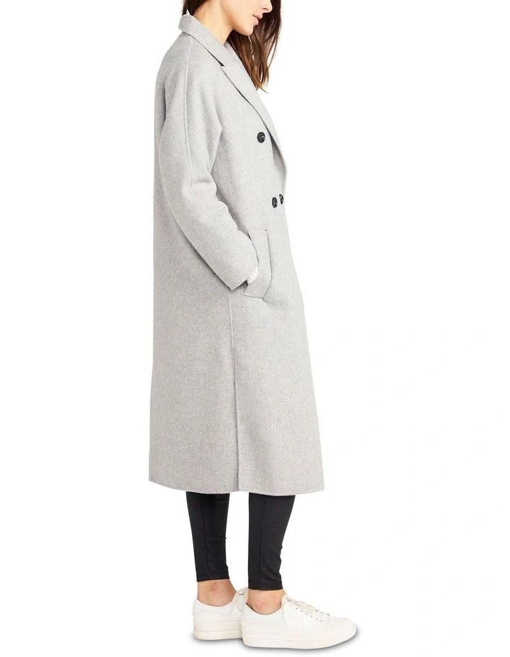 Guestlist Oversized Double Breasted Coat in Grey Marle image 3