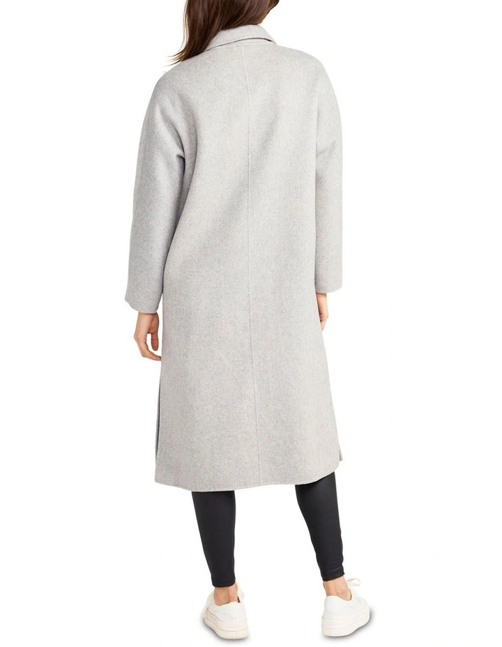 Guestlist Oversized Double Breasted Coat in Grey Marle image 4