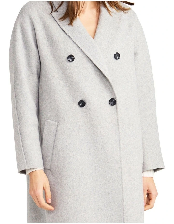 Guestlist Oversized Double Breasted Coat in Grey Marle image 5