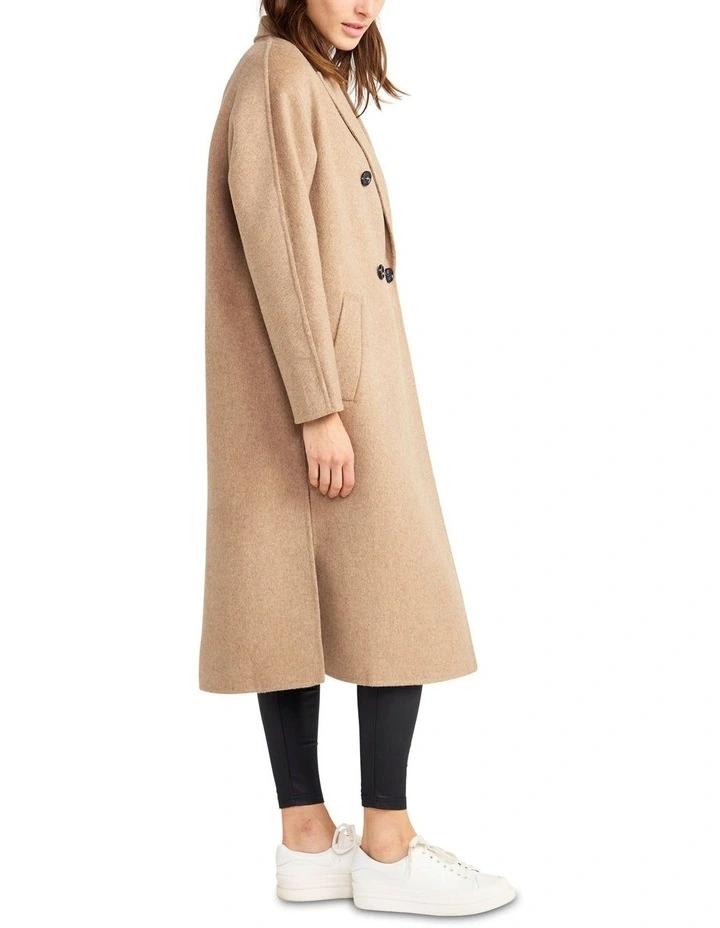 Guestlist Oversized Double Breasted Coat in Oat image 3