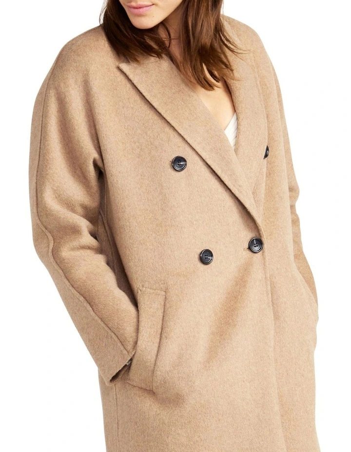 Guestlist Oversized Double Breasted Coat in Oat image 5