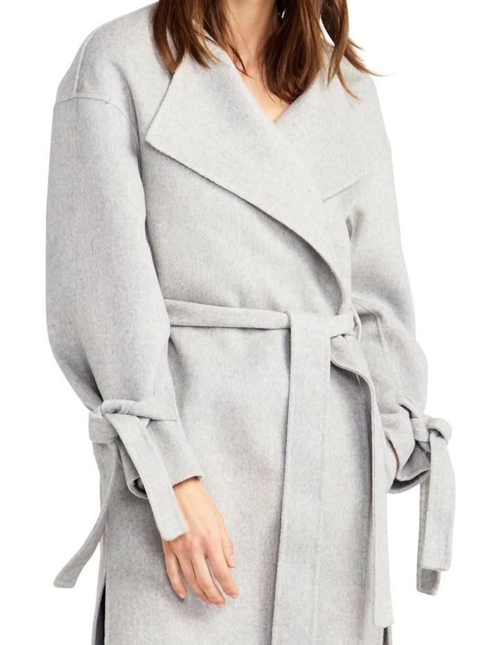Head Over Heels Collarless Robe Coat in Grey Marle image 5