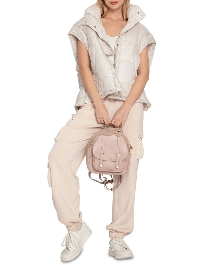 Hypnotized Quilted Puffer Vest in Cream image 6