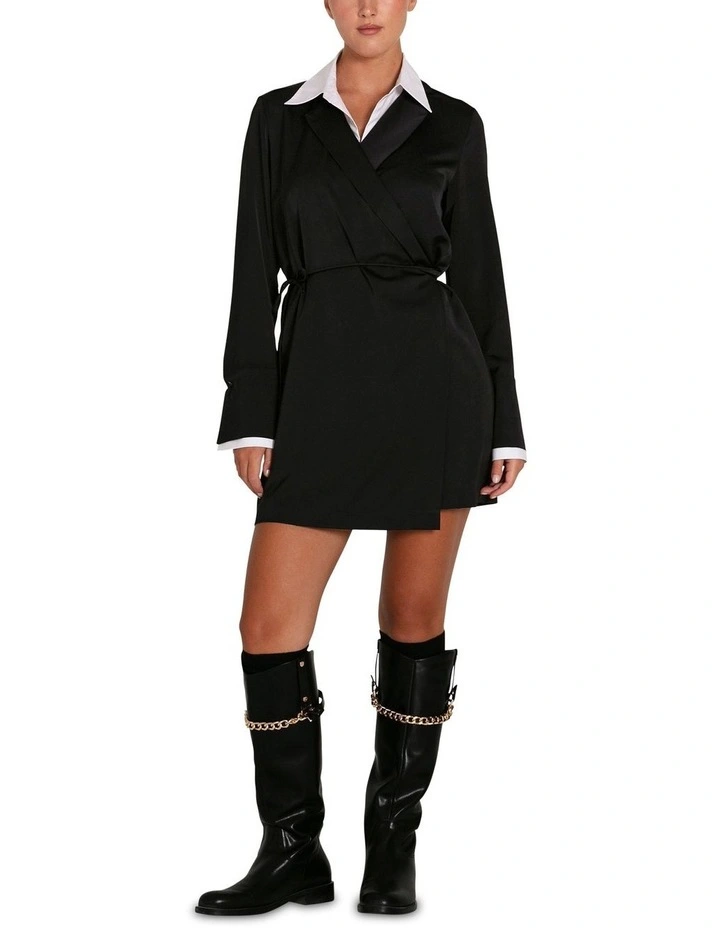 Make Me Feel Layered Shirt Dress in Black image 5