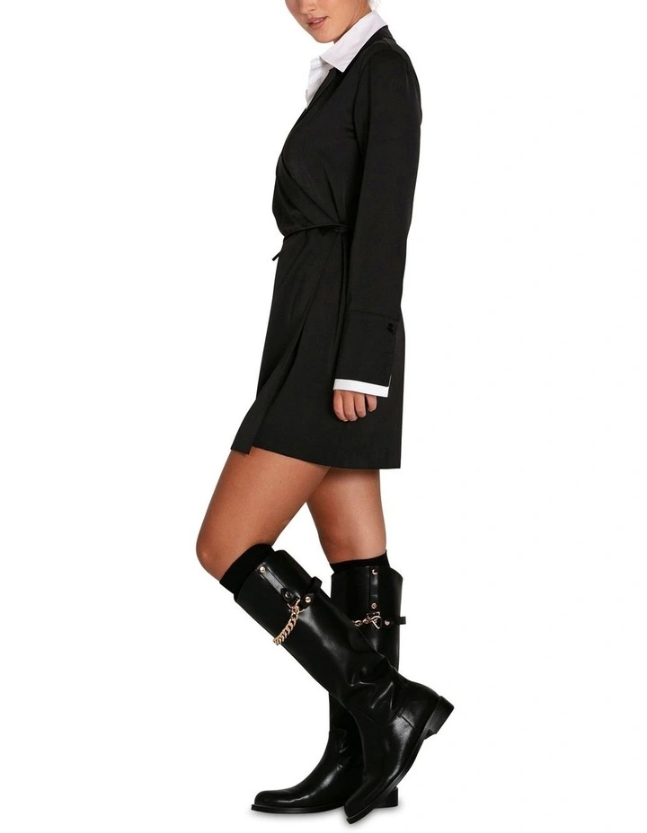 Make Me Feel Layered Shirt Dress in Black image 6