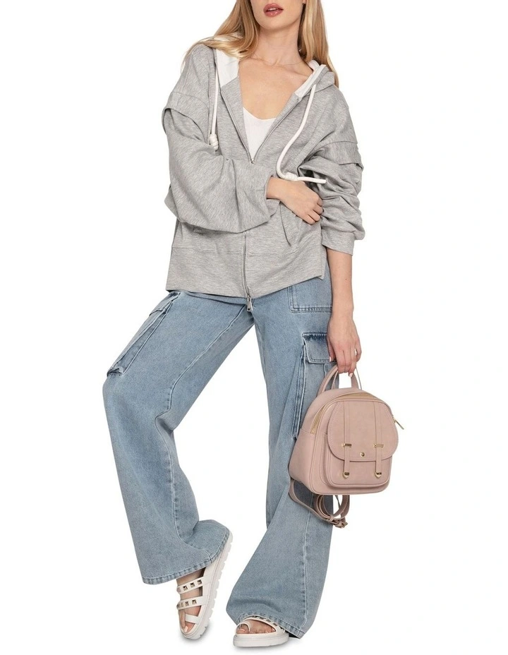 No Ordinary Love Zip Hoodie in Grey Marle image 7
