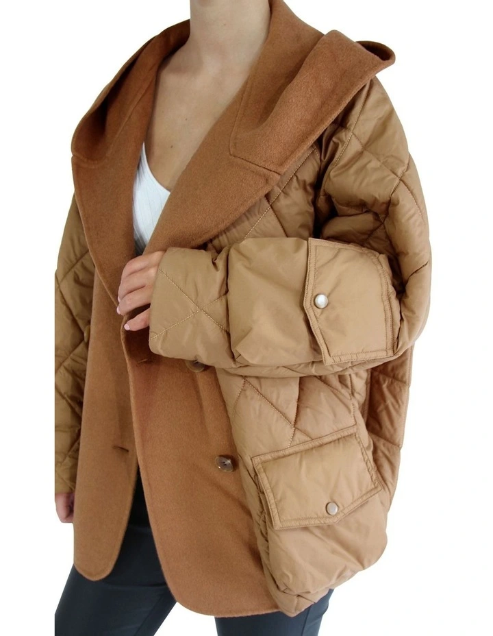 Only You Quilted Utility Jacket in Camel image 2