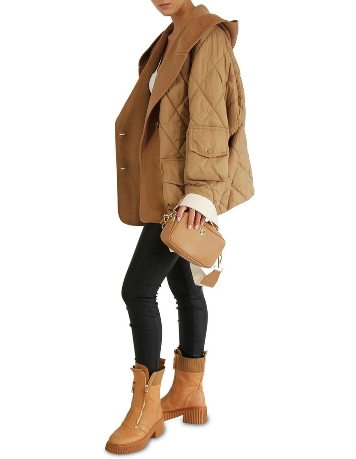 Only You Quilted Utility Jacket in Camel image 3