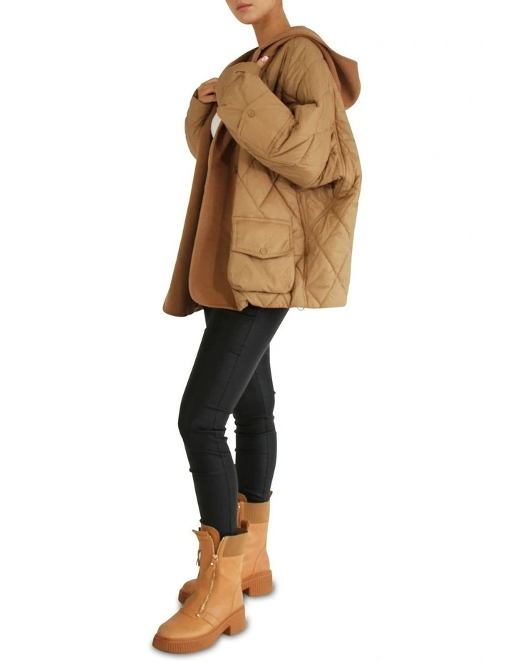 Only You Quilted Utility Jacket in Camel image 5
