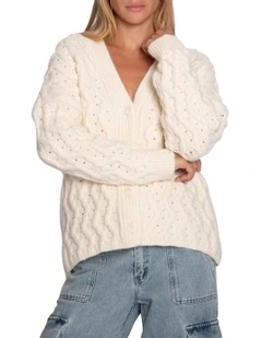 Sugar Plum Chunky Cardigan in Cream