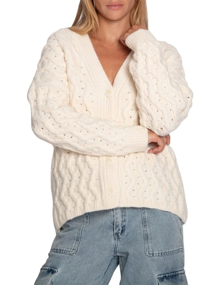 Sugar Plum Chunky Cardigan in Cream image 1