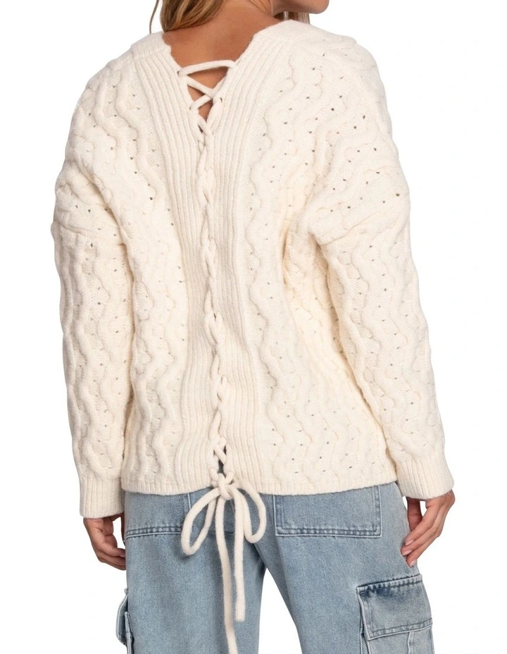 Sugar Plum Chunky Cardigan in Cream image 2