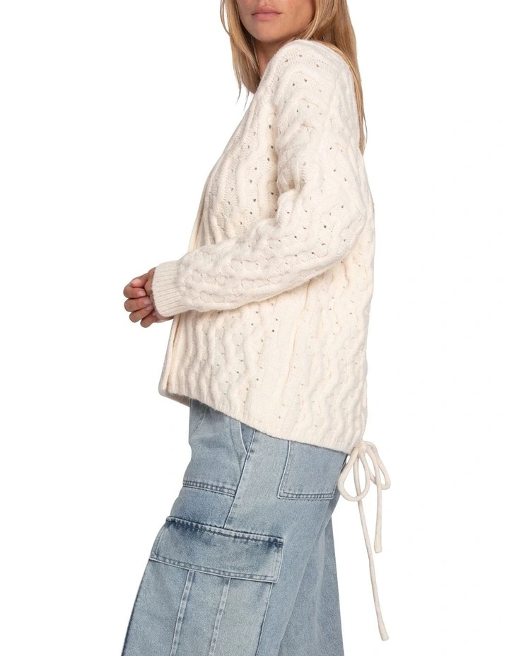 Sugar Plum Chunky Cardigan in Cream image 3