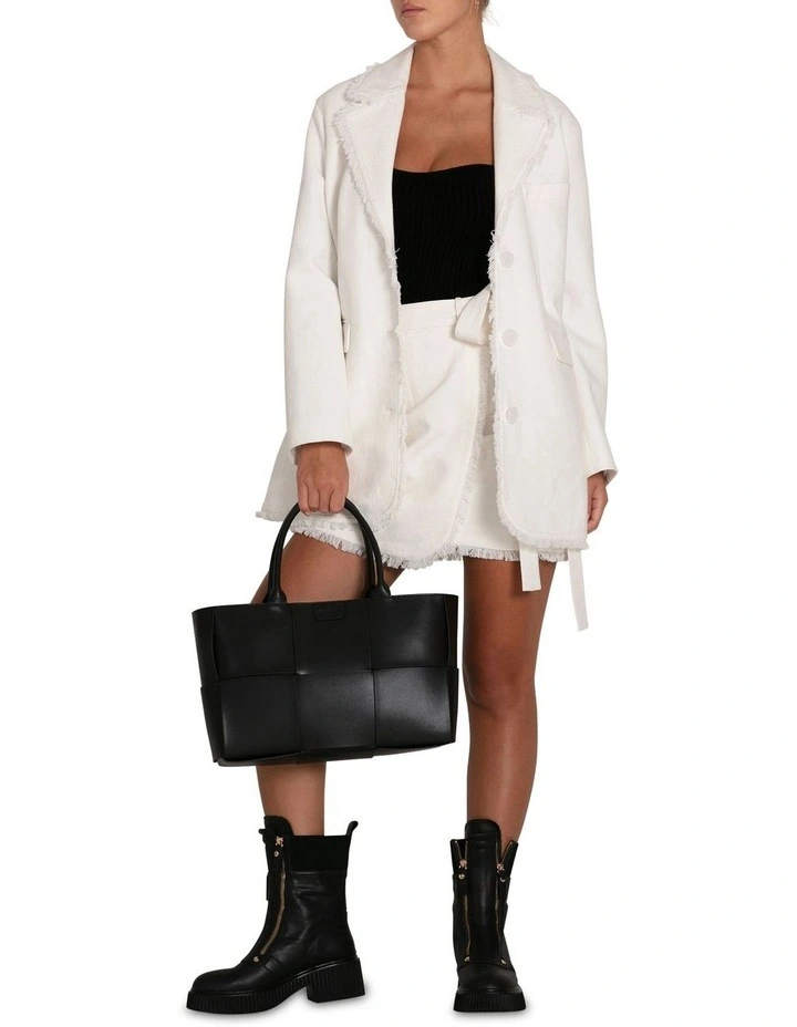 There She Goes Frayed Edge Skirt in Cream image 4