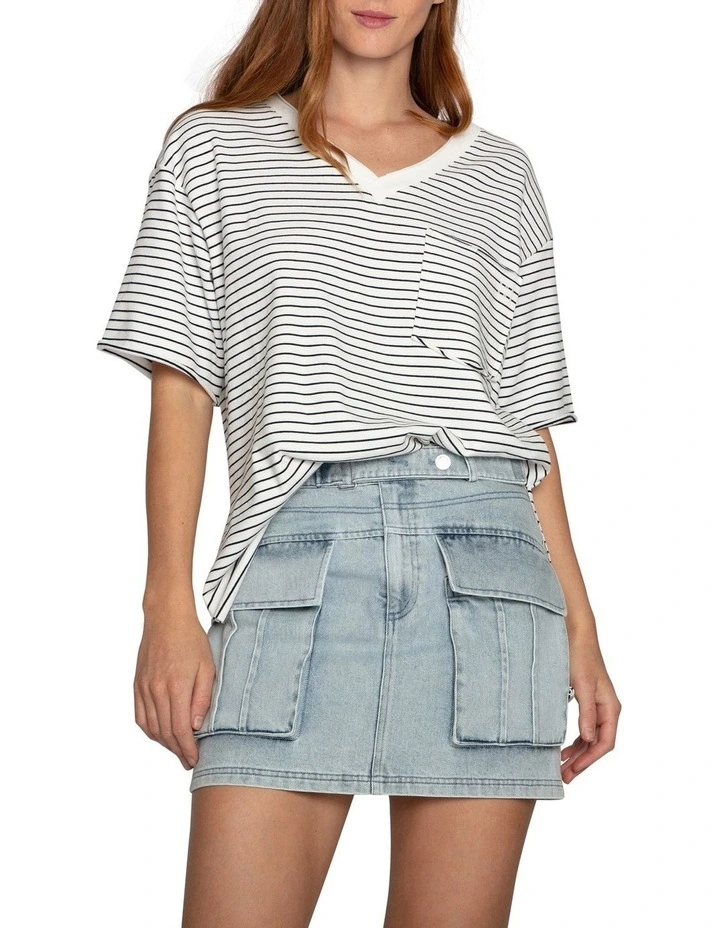 Brave Soul Striped T-shirt in Multi image 1