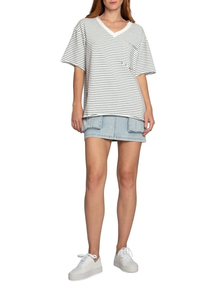 Brave Soul Striped T-shirt in Multi image 2
