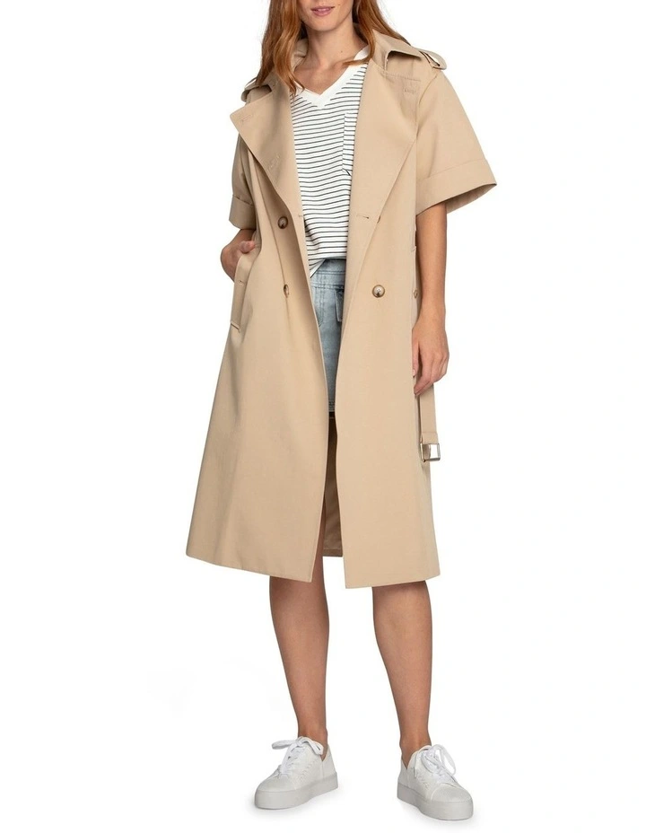 Dust And Daring Trench Style Dress in Camel image 2