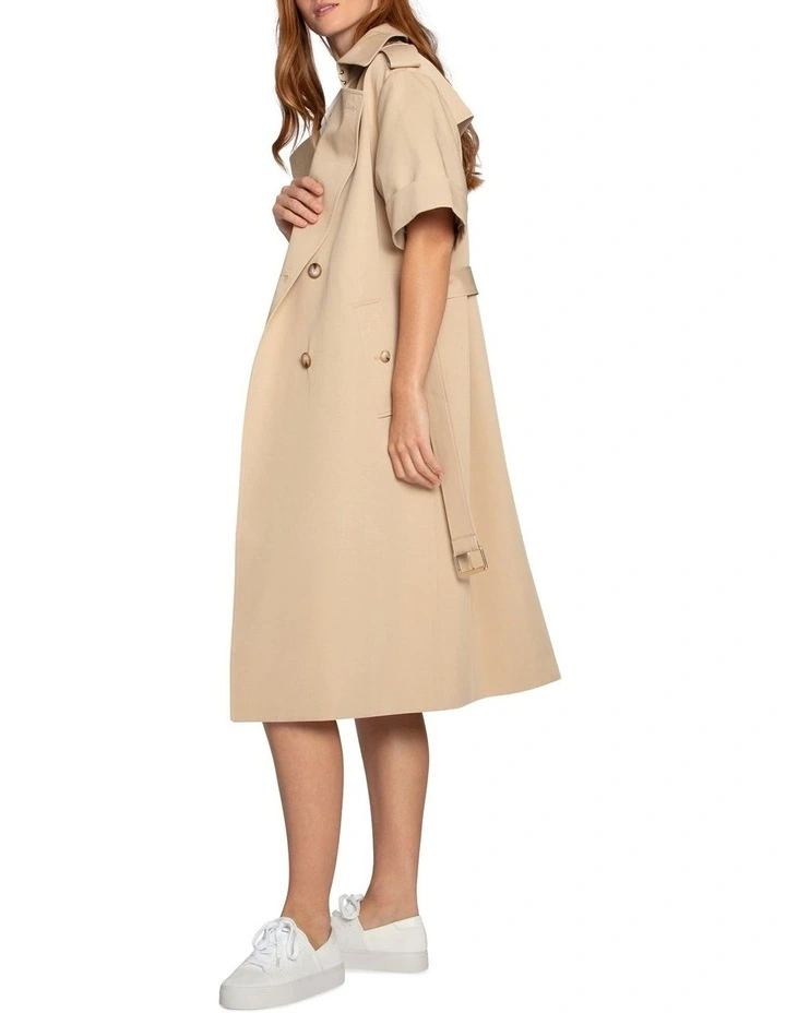 Dust And Daring Trench Style Dress in Camel image 3
