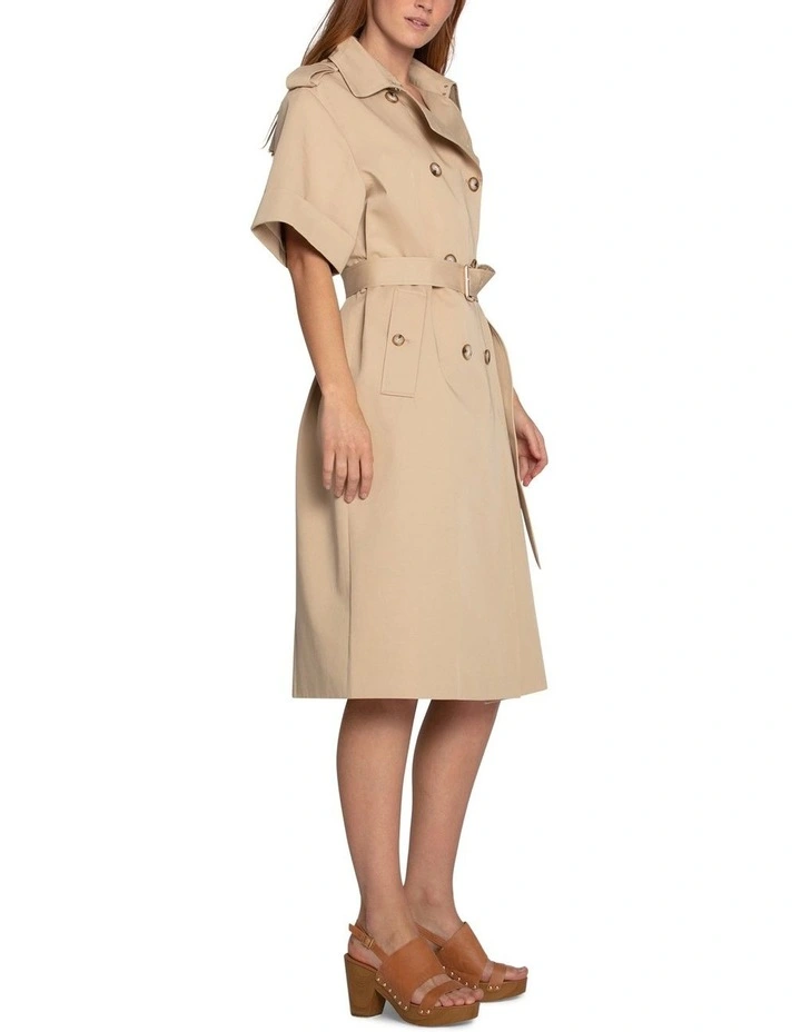 Dust And Daring Trench Style Dress in Camel image 5