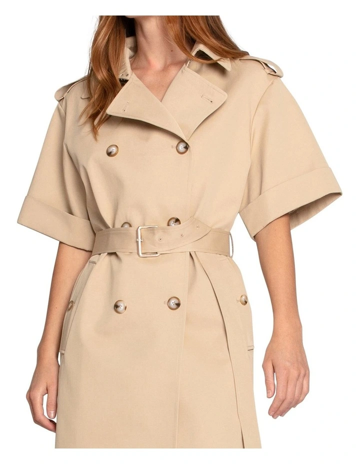 Dust And Daring Trench Style Dress in Camel image 6