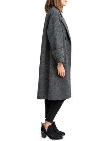 Rumour Has It Oversized Wool Blend Coat in Charcoal