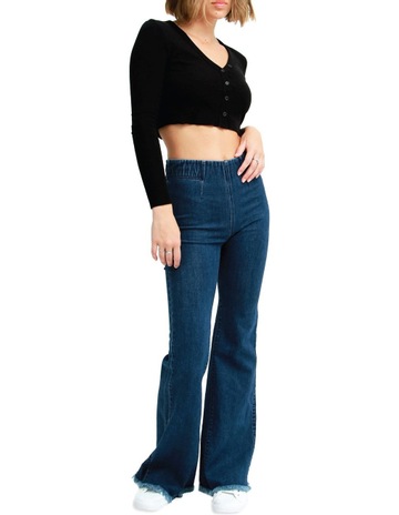 Bloom Flare Up Pull On Jeans Indigo | MYER