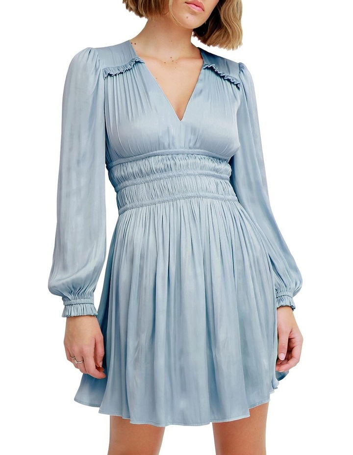 Shine Bright Ruched Mini Dress in Blue