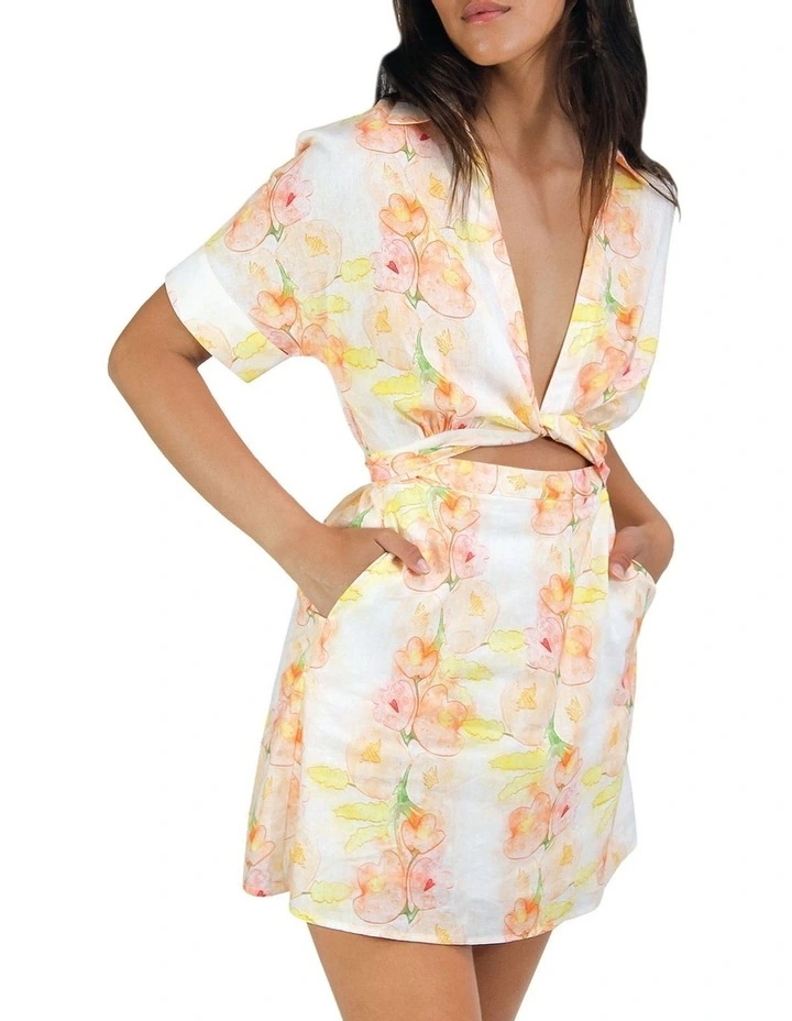 Open Arms Cut Out Dress in Floral Bouquet image 1