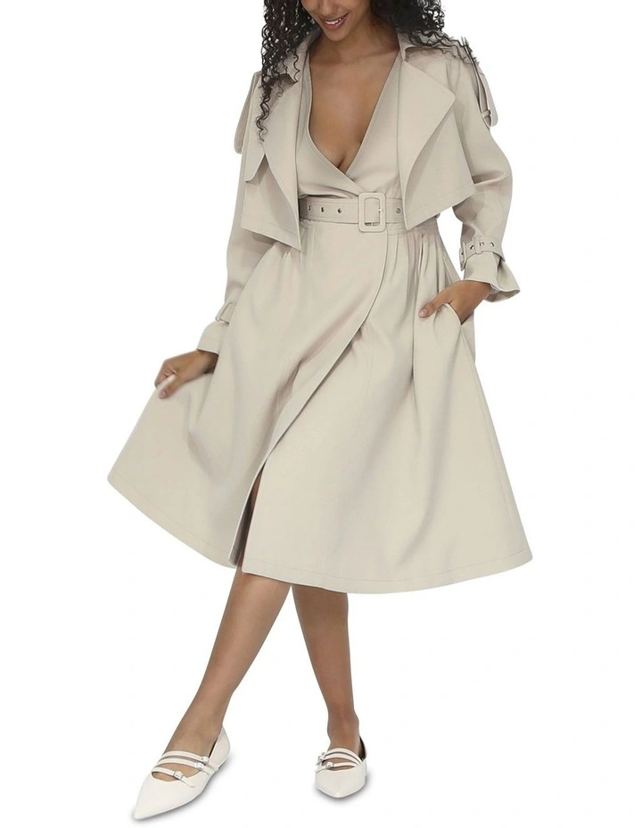 Miss Independence Midi Dress in Sand image 2