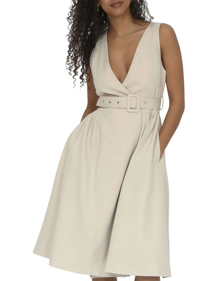 Miss Independence Midi Dress in Sand image 5