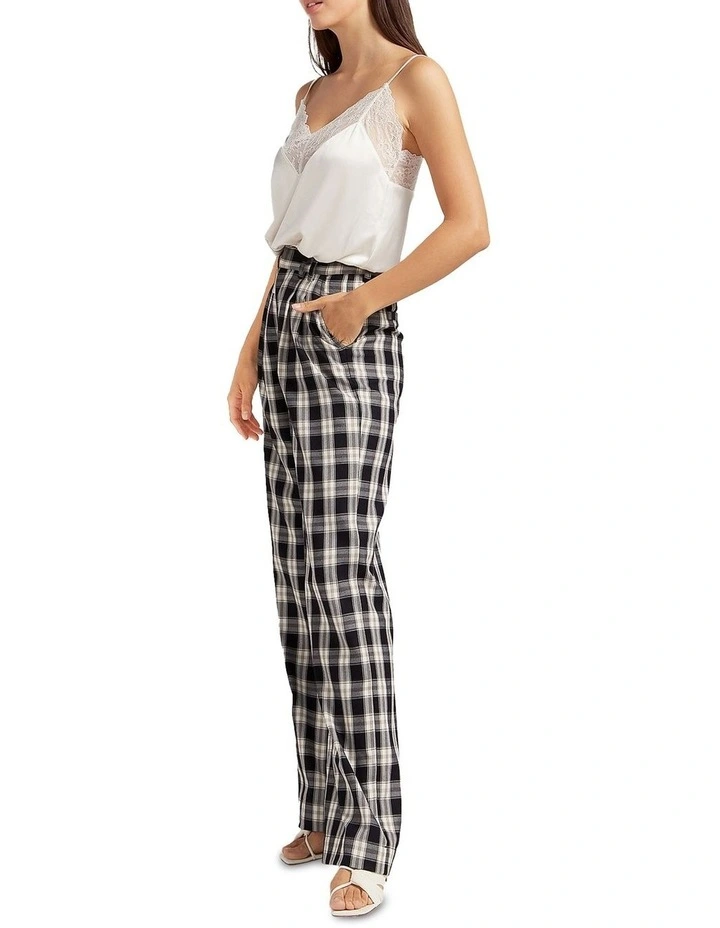 Dominoes Wide Leg Check Pant in Black Multi image 2