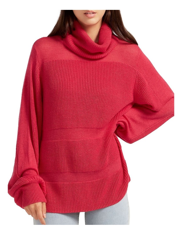 Nevermind Sheer Panelled Knit in Red Raspberry