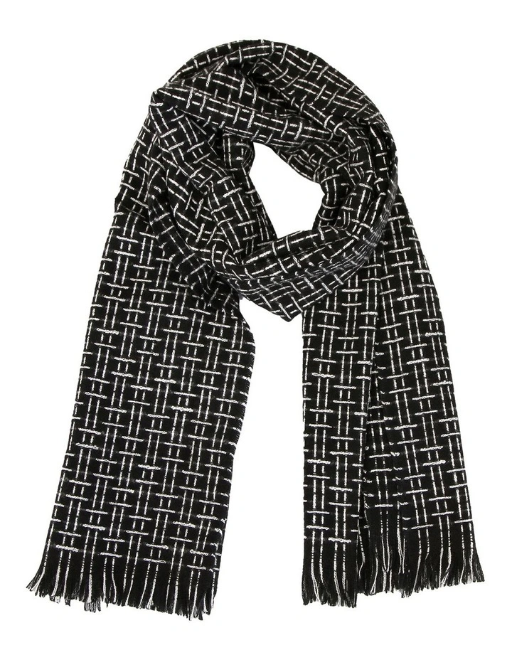 Downtown Textured Scarf in Black/White image 1
