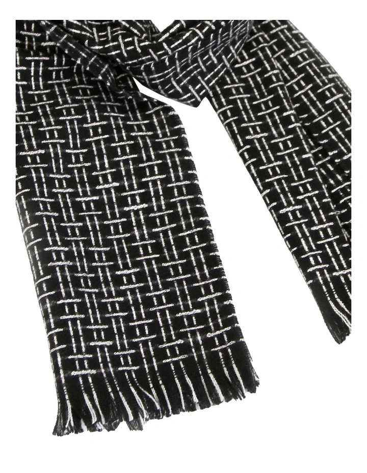 Downtown Textured Scarf in Black/White image 3