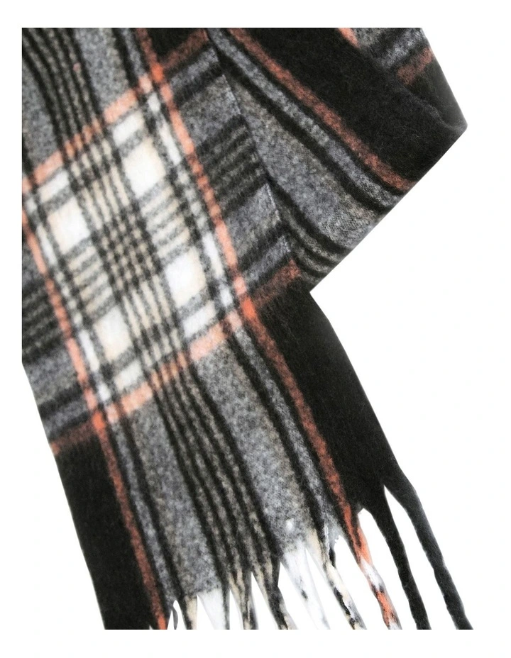 Meridian Brushed Plaid Scarf in Black/White image 3