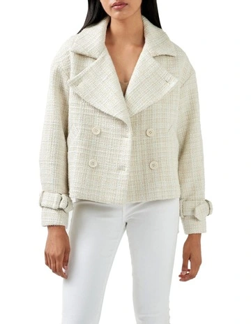Power Over Me Tweed Jacket in Beige