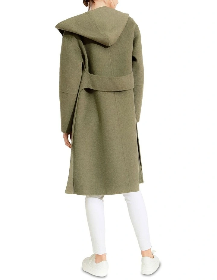 Walk This Way Wool Blend Oversized Coat in Green image 3