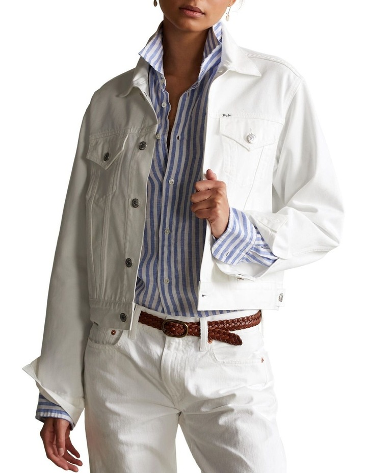polo white denim jacket
