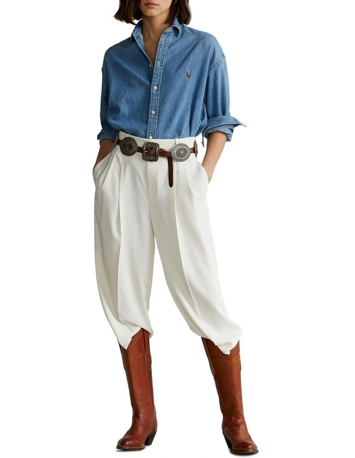 Denim High-Low Shirt Cream image 3