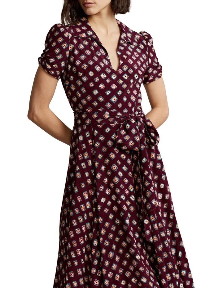 Crepe Block-Print Shirtdress in