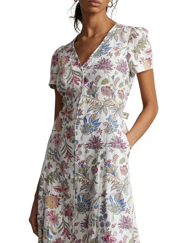 【送料 関税込】POLO RALPH LAUREN Floral linen midi dress Floral linen midi dress in black - Polo Ralph Lauren | Mytheresa