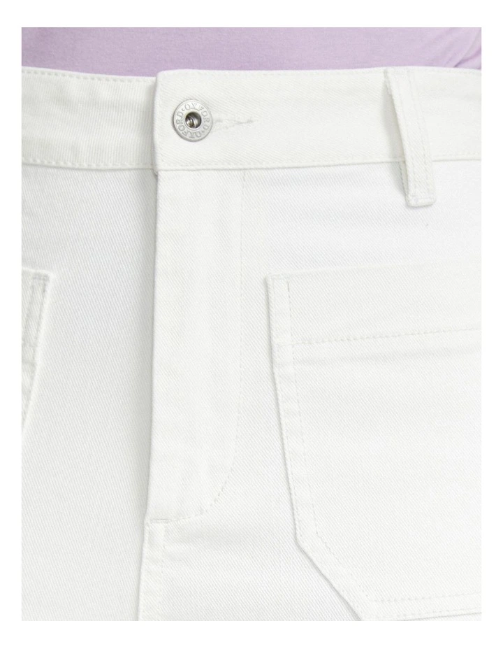 Alexa Patch Pocket Wide Leg Jeans in Ecru image 6