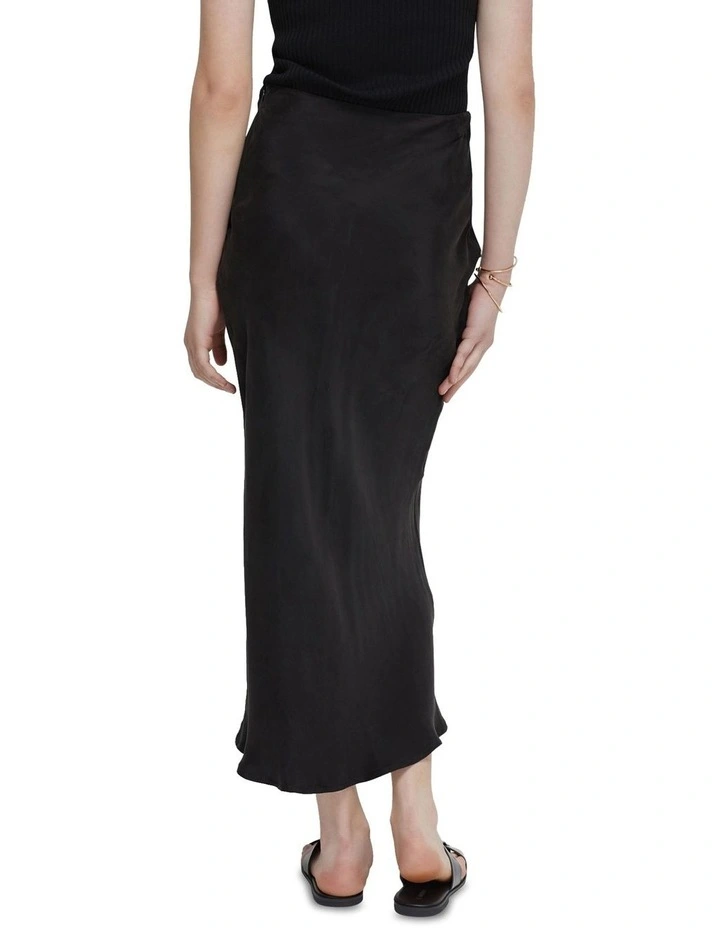 Adele Bias Cut Skirt in Black image 3
