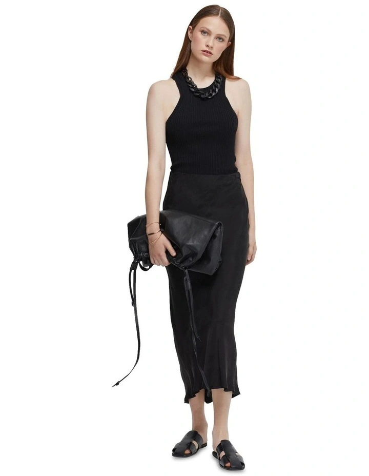 Adele Bias Cut Skirt in Black image 5