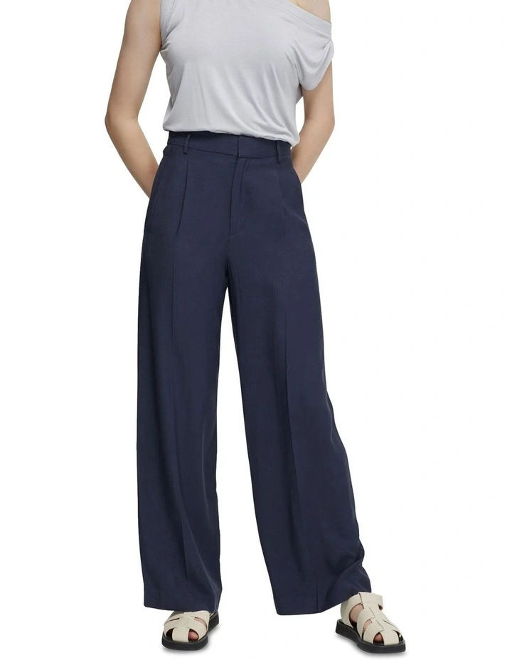 Hazel Wide Leg Trousers in Navy image 1