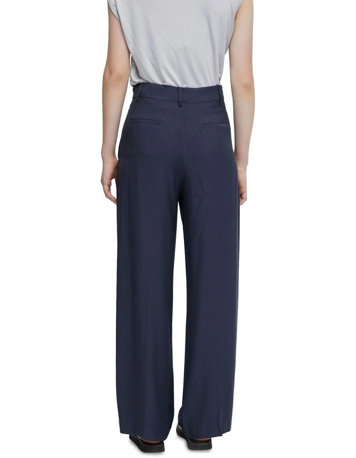 Hazel Wide Leg Trousers in Navy image 3