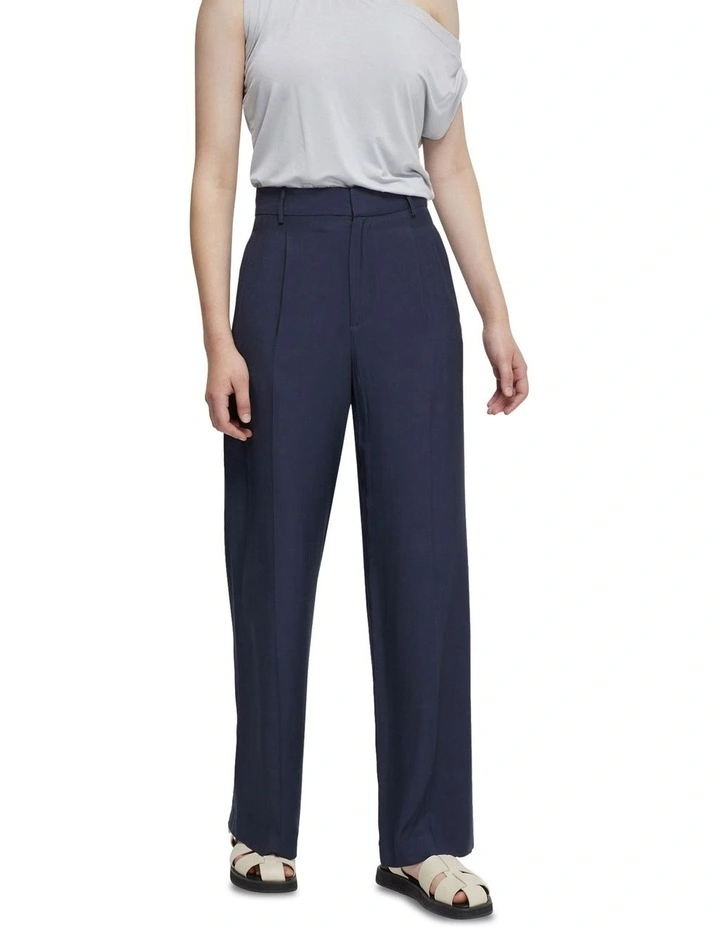 Hazel Wide Leg Trousers in Navy image 4