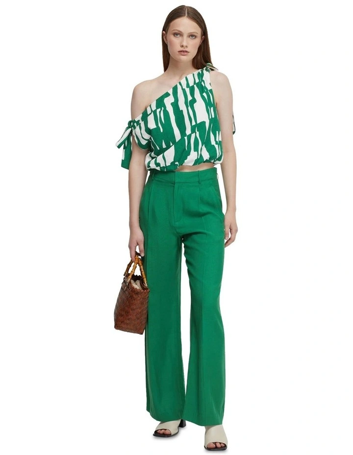 Hazel Wide Leg Trousers in Green image 1
